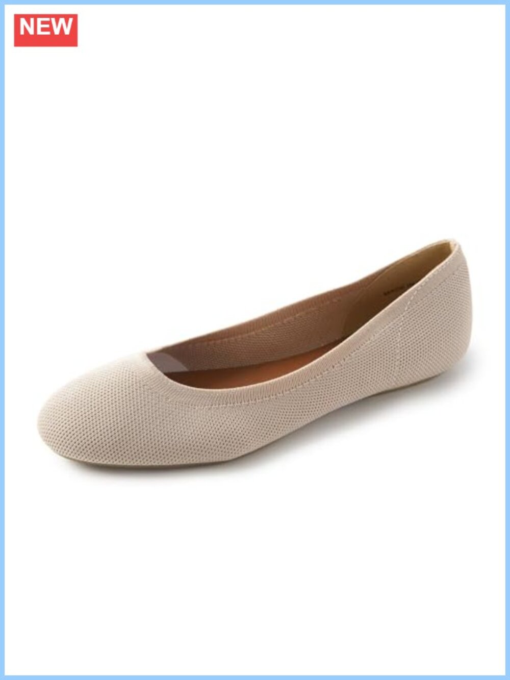 Soft Knit Ballet Flats Round Toe Slip On Dress Shoes Walking Comfort